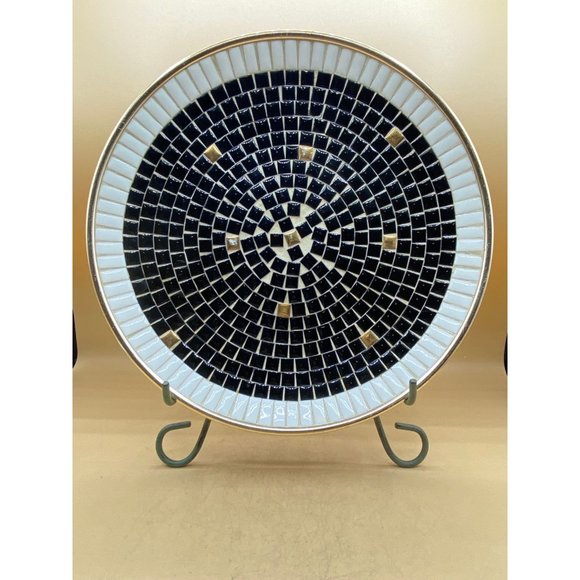 Mosaic Tile Dish Console Bowl Mid-Century MCM Retro Vintage 12” - Picture 1 of 12